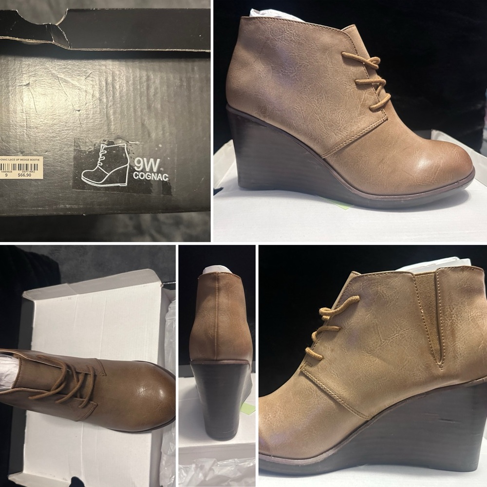 Torrid Cognac Wedge Ankle Boots